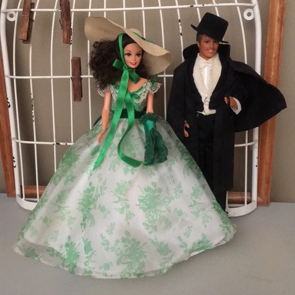 VINTAGE BARBIE & KEN SCARLETT OHARA & RHETT BUTLER. NOT PART OF THE 4 FOR $20 - Picture 1 of 8